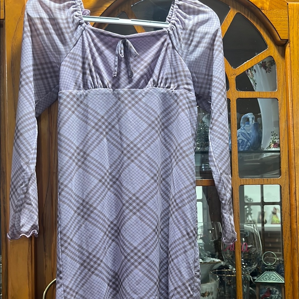 💜🖤 Plaid Long Sleeve Dress 🖤💜